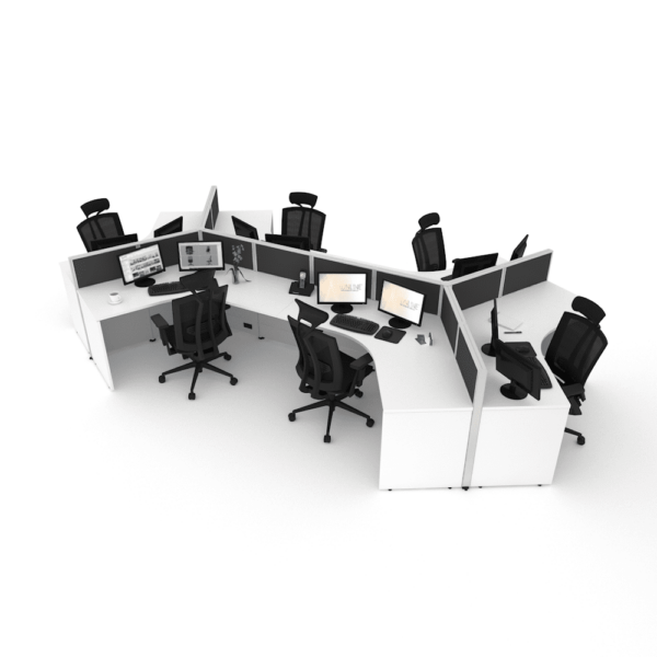 sliding boomerang cubicle pod