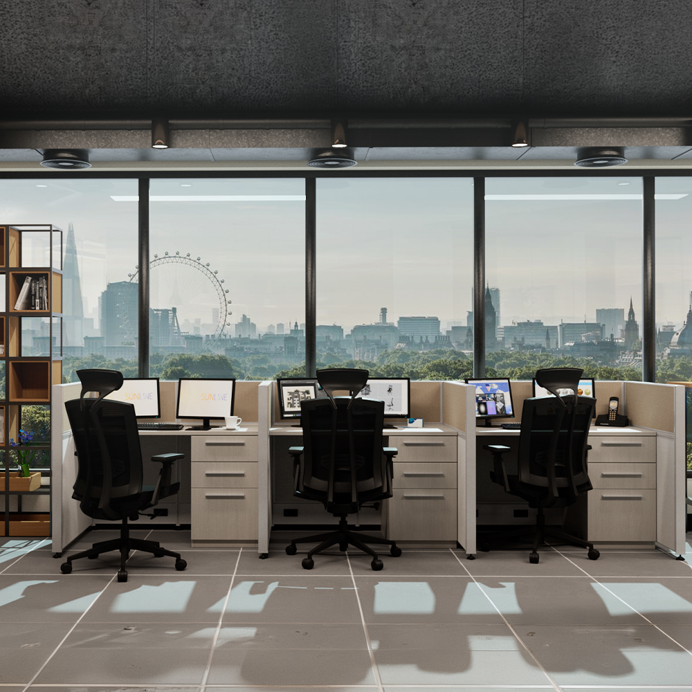 Sunline Signature Office Cubicle: <br class="no-br-single"> 4'x2' - 41" High - Image 5