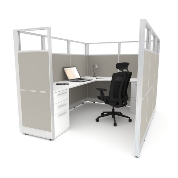 office cubicle with high walls