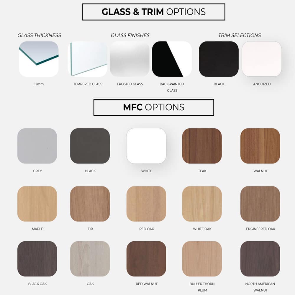Sunline Synergy Glass High Wall Finish Options
