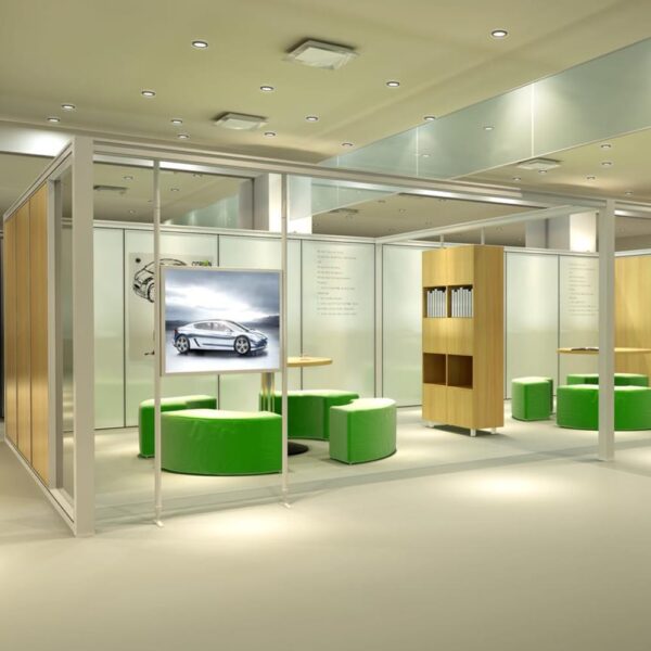 framed glass walls for office space
