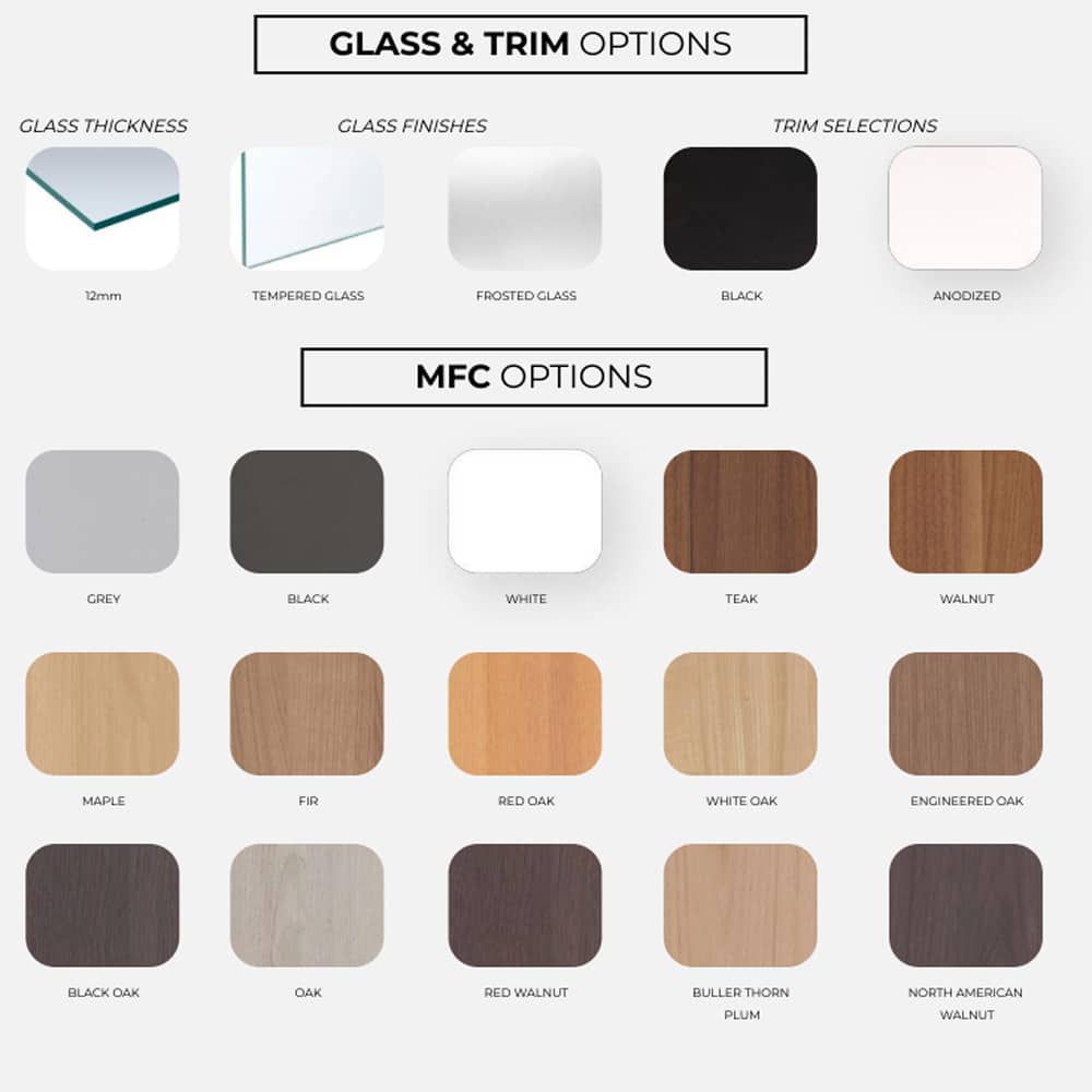 Sunline Synergy 800 Glass High Wall Finish Options