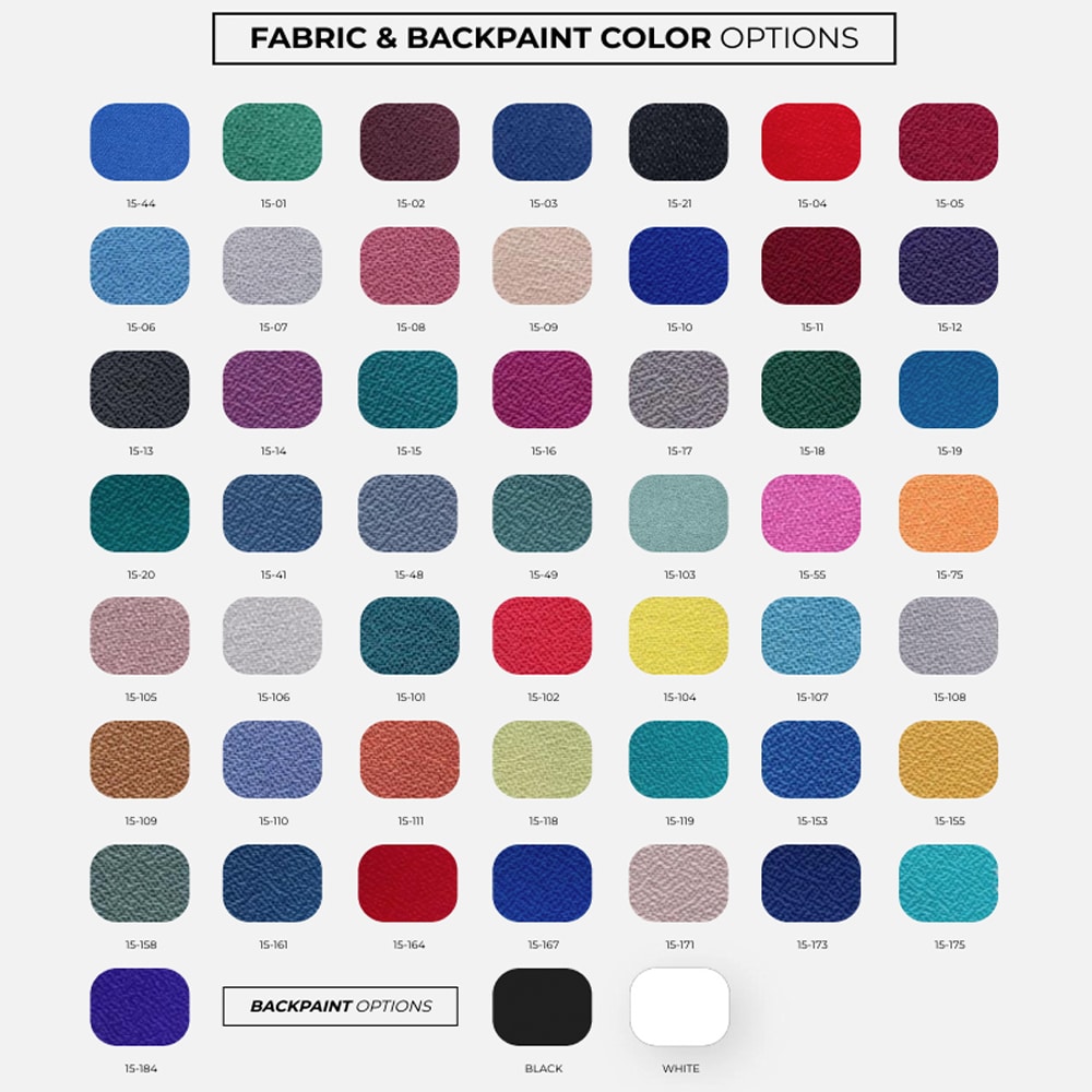 Sunline Synery 800 High Glass Wall Fabric and Backpaint Options