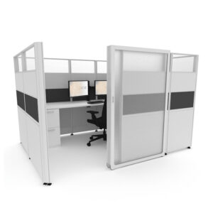 Sunline Signature Office Cubicle: <br class="no-br-single"> 8'x6' - 65" High With Sliding Door