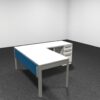 Work Wall L Shape desk in Blue