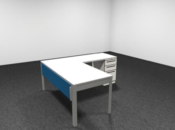 Work Wall L Shape desk in Blue