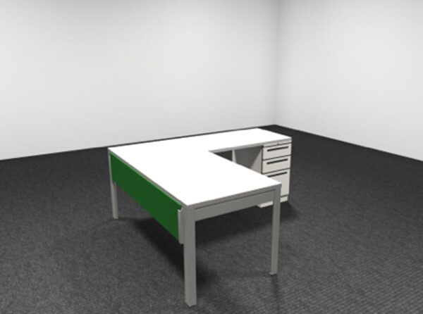 Work Wall L Shape desk in Green