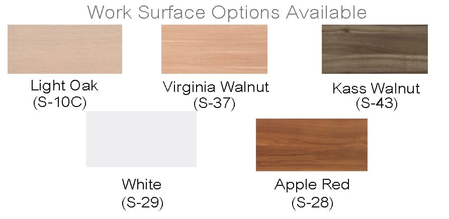 Work Surface Options Available