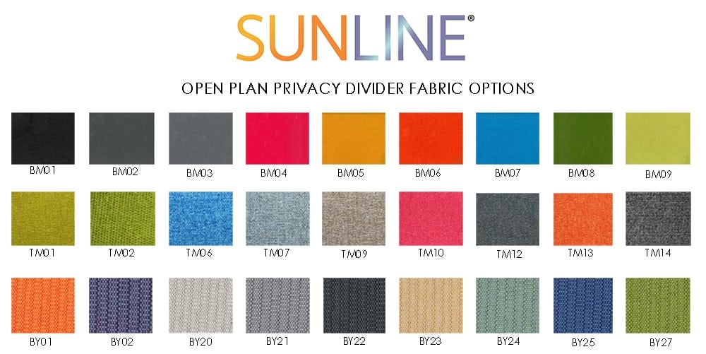 Open Plan Fabric Divider Fabric Options