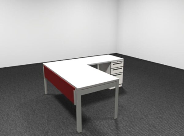 Work Wall L Shape desk in Red