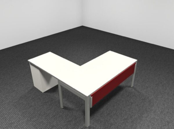 Work Wall L Shape desk in Red