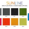 Sunline Open Plan Fabric Options