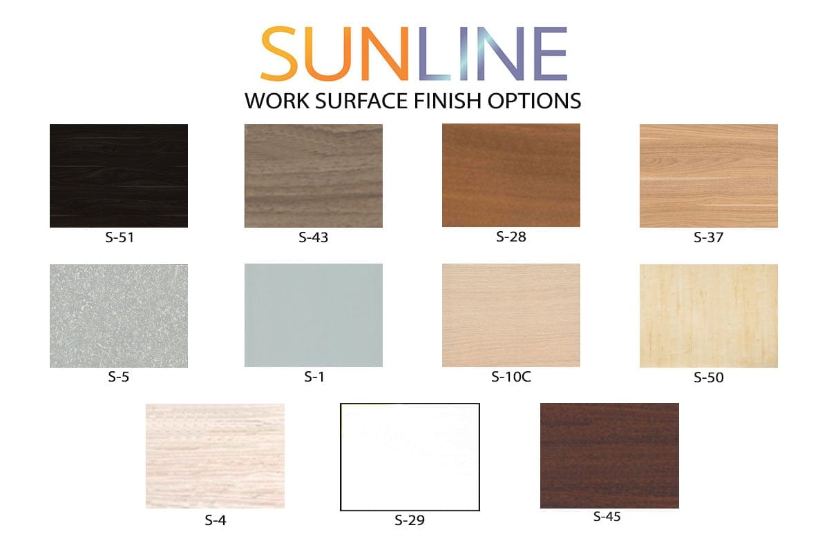 Sunline Work Surface Options Available