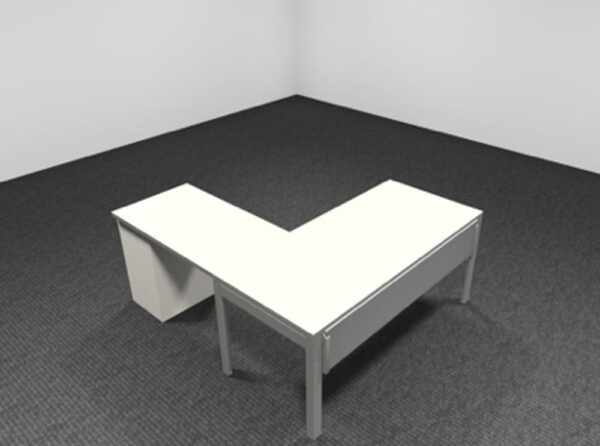 Work Wall L Shape desk in White