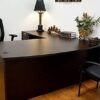 Newport Espresso L-Shape Bow Front Desk