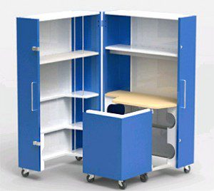 The Office in a Box from Toshihiko Suzuki is one of many portable office solutions cropping as workers complain about the lack of privacy in open offices.