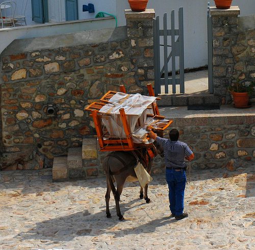 We rarely deliver via donkey.