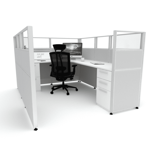 Light Gray Sunline Signature Cubicle 6'x8' 53" High