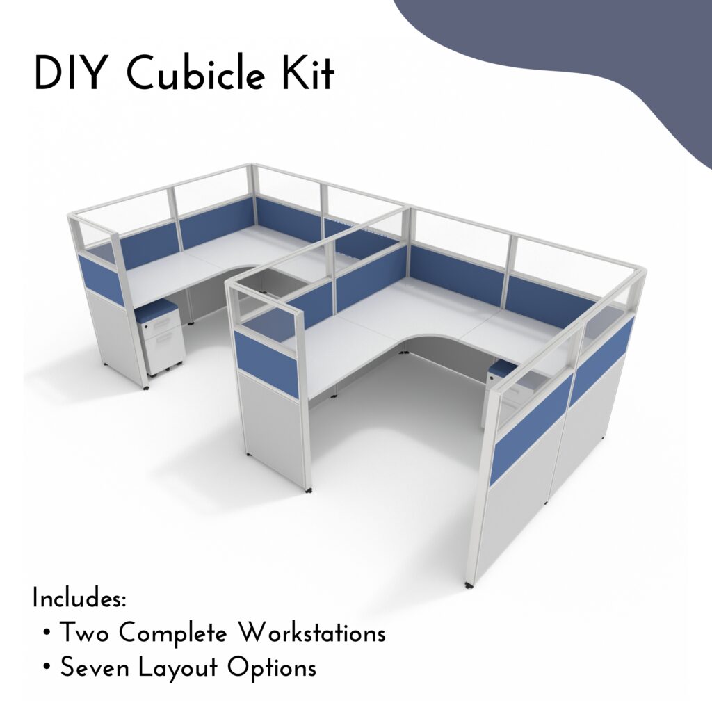 DIY office cubicle kit in blue