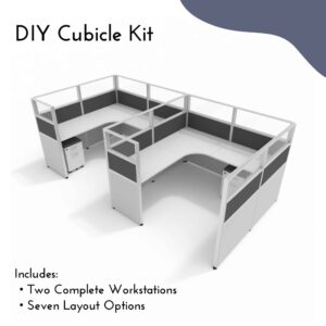 DIY office cubicle kit in charcoal color