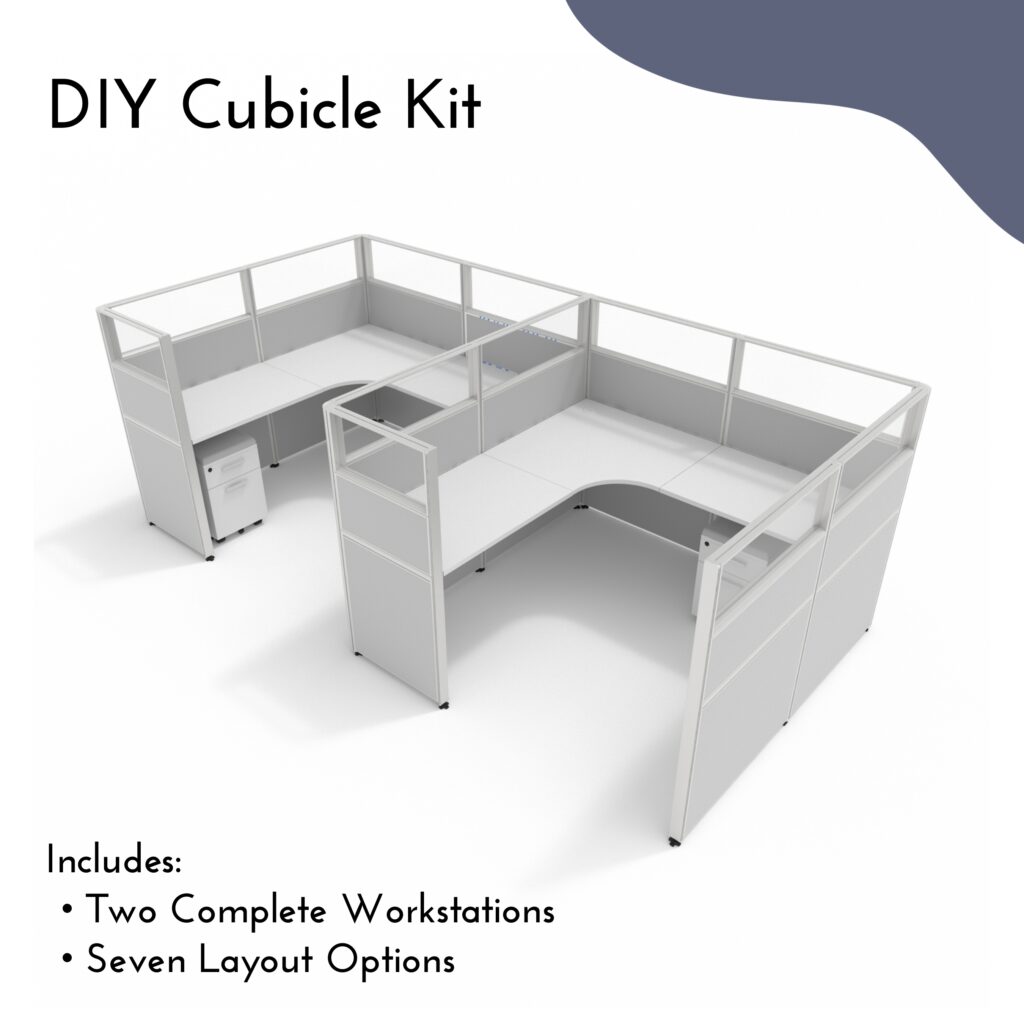 DIY office cubicle kit in light grey