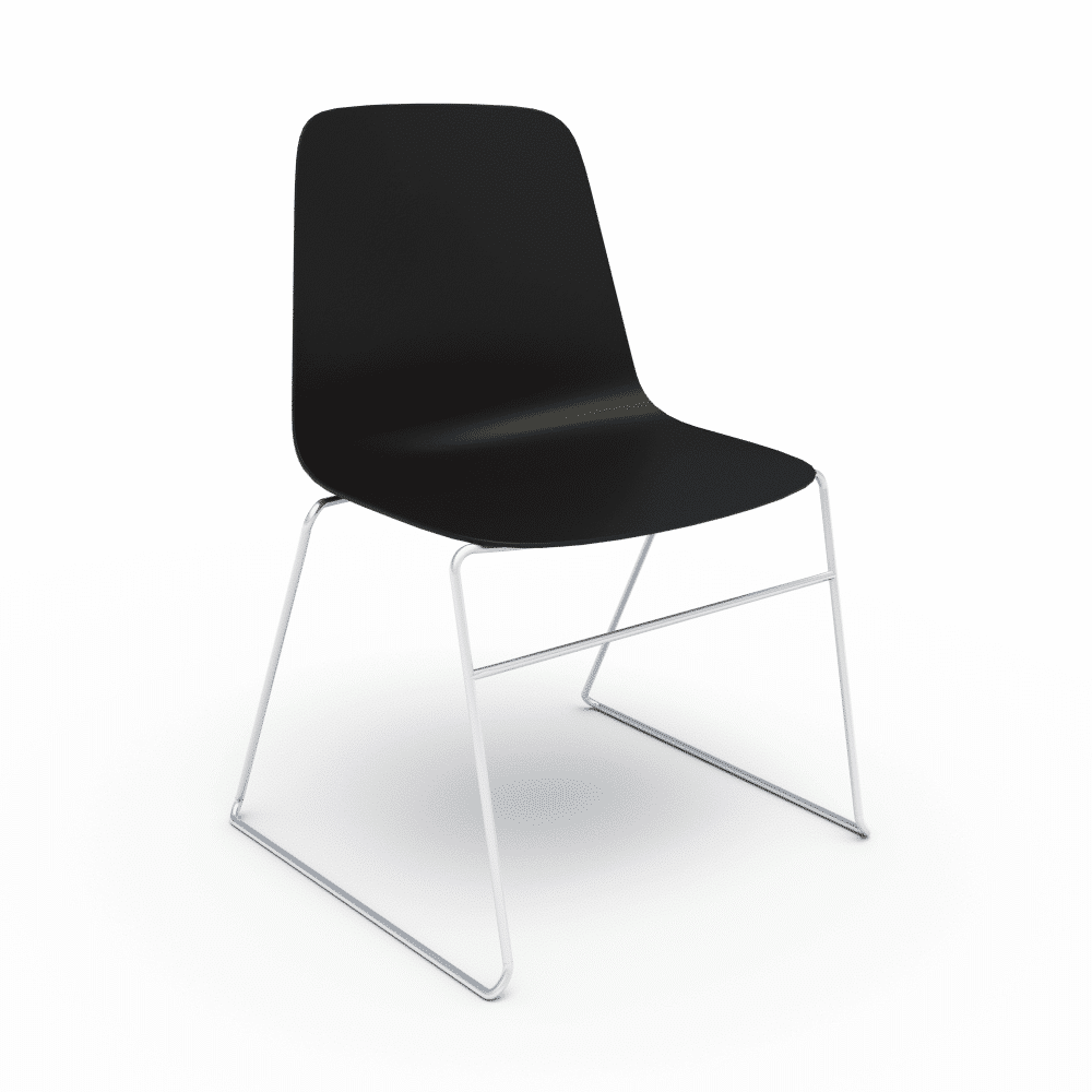 Compel Sofie Sled Black with Chrome Base
