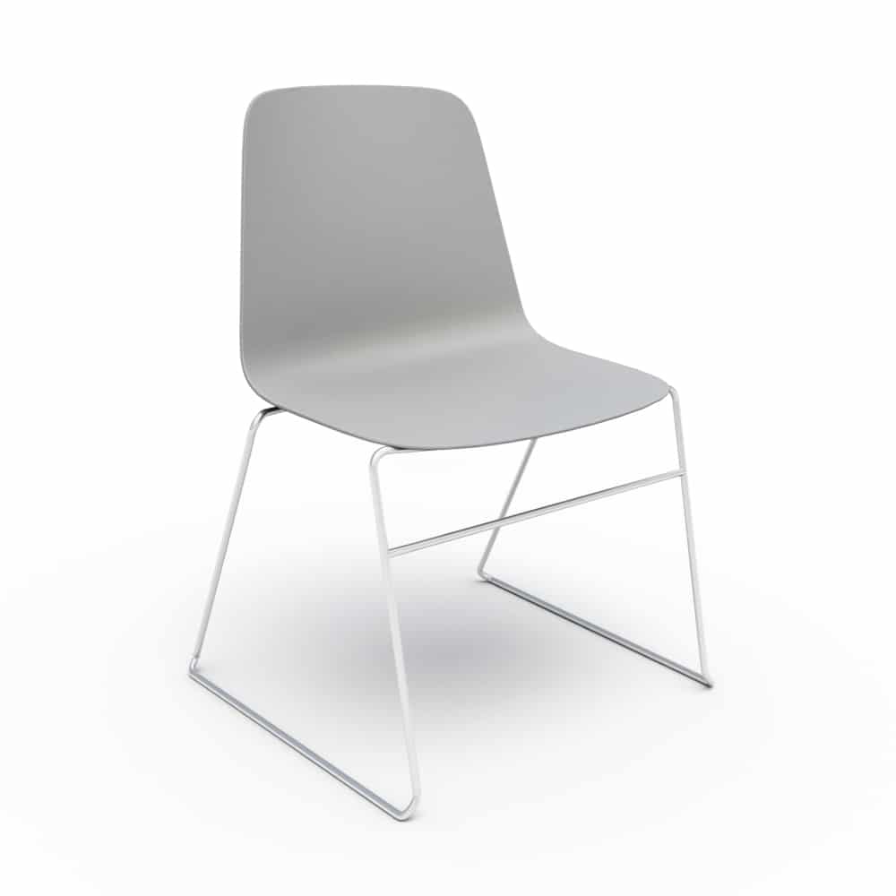 Compel Sofie Sled Gray with Chrome Base