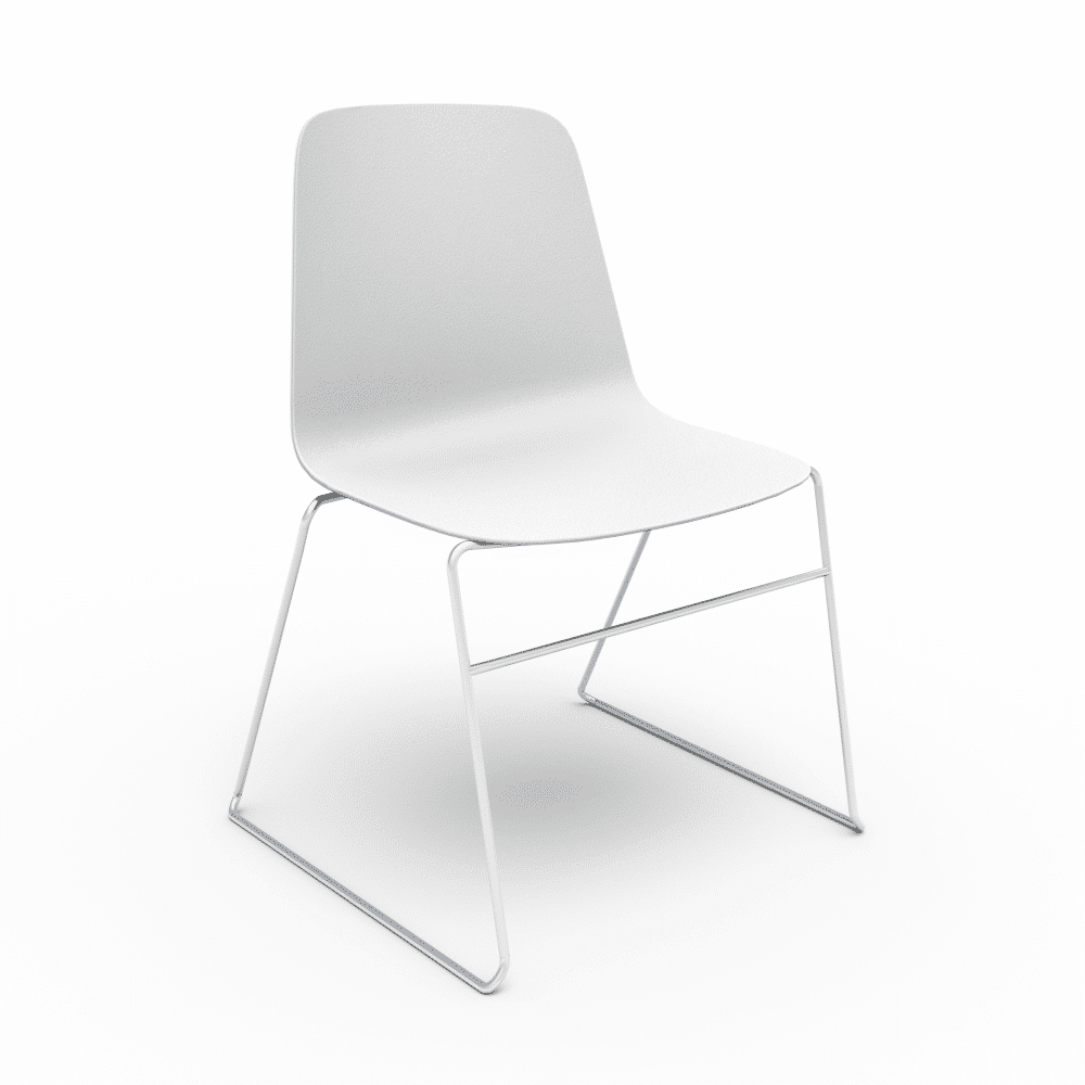 Compel Sofie Sled White with Chrome Base