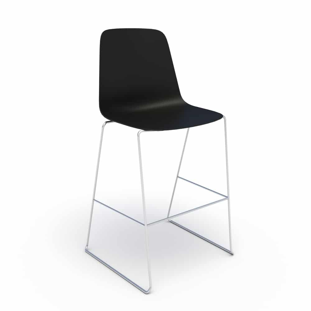 Compel Sofie Stool Black with Chrome Base