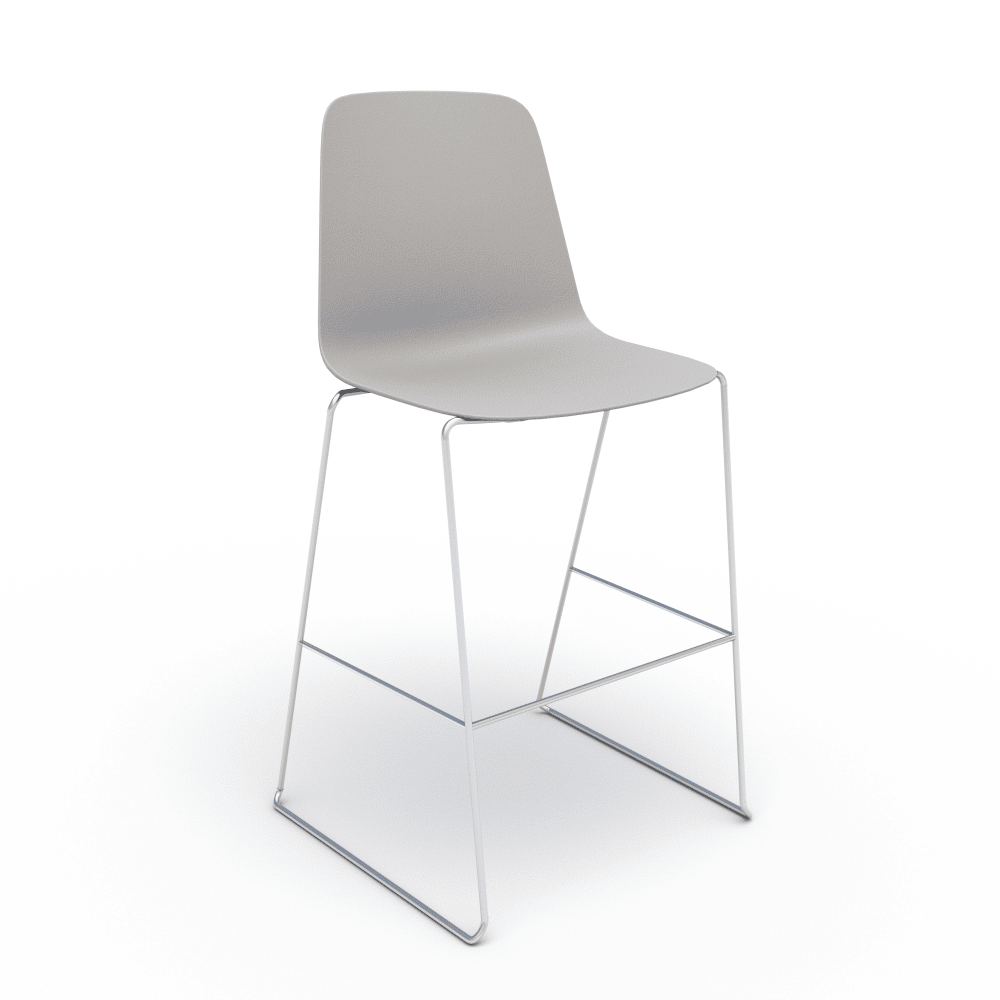 Compel Sofie Stool Gray with Chrome Base