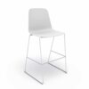 Compel Sofie Stool White with Chrome Base
