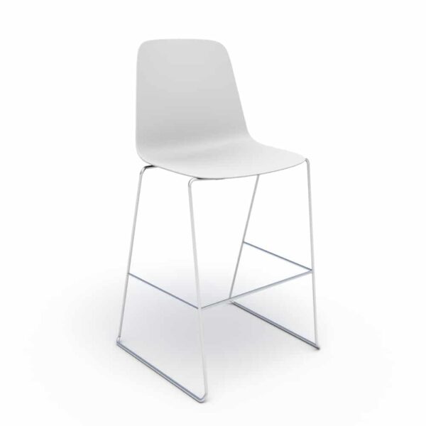 Compel Sofie Stool White with Chrome Base