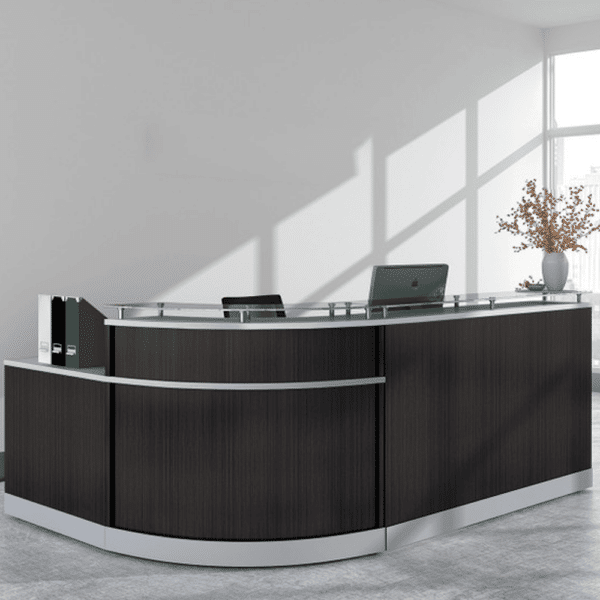 Cosmo Reception Desk (COE) - Steel Gray