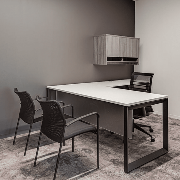 white pivit frame desk for business
