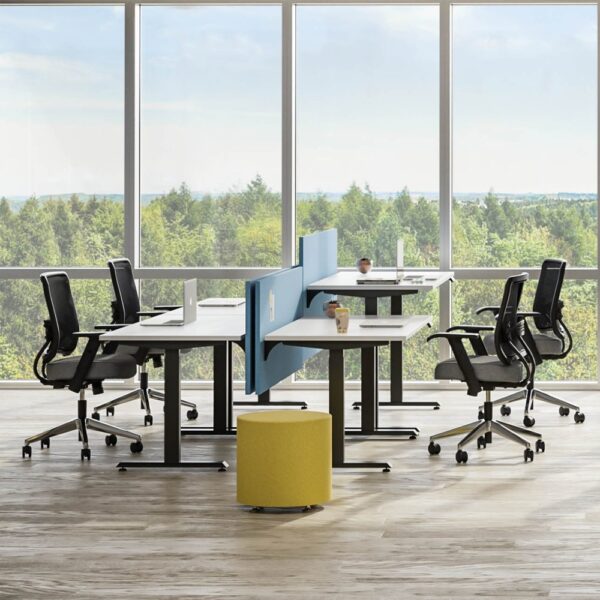 benching systems with sit-stand base