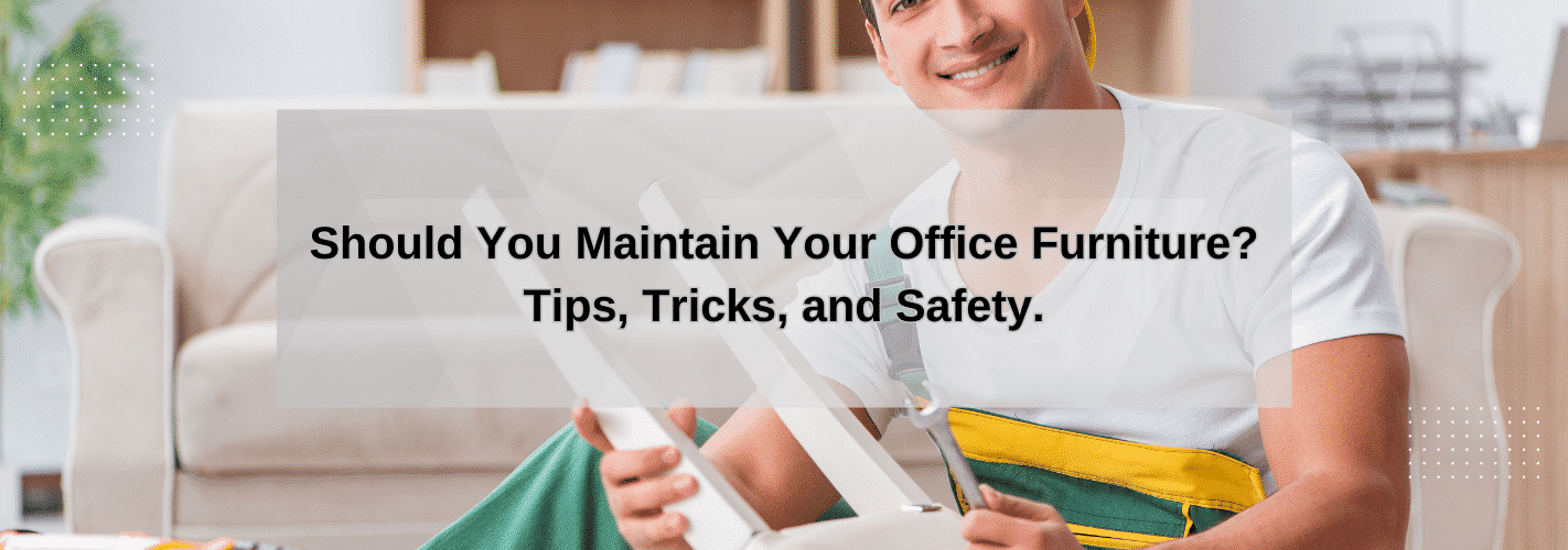 person repairing office furniture