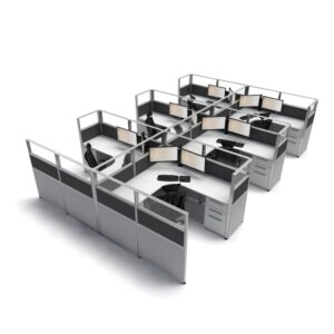 Sunline Signature Office Cubicle: <br class="no-br-single"> 6'x6' - 53" High Cluster