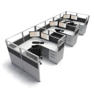 Sunline Signature Office Cubicle: <br class="no-br-single"> 6'x6' - 53" High Straight Run