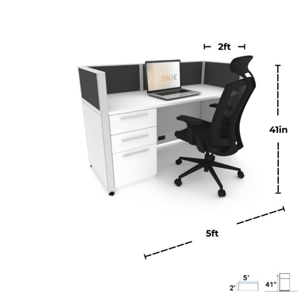 Diagram showing 2 feet deep, 5 feet long, and 41 inches