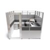 8x8 Office Cubicle With door for Privacy Sunline Signature single 001 v001 _8x8_82_high gray