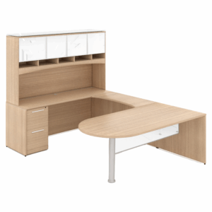 CDF U-Shaped Bullet End Desk With Hutch
